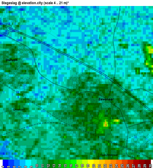 Stegeslag elevation map