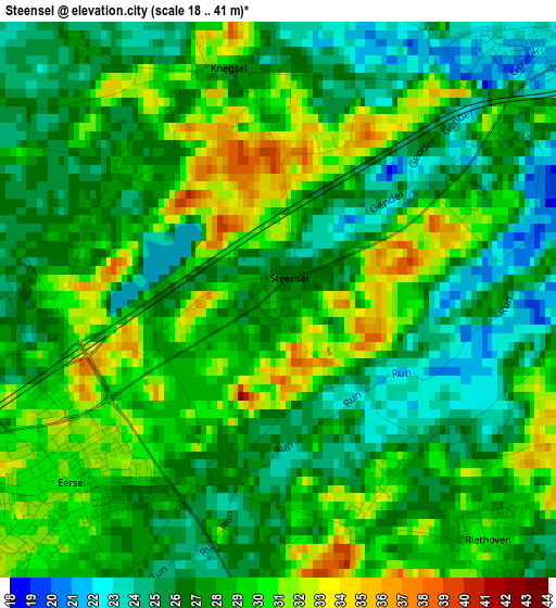 Steensel elevation map