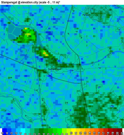 Stampersgat elevation map