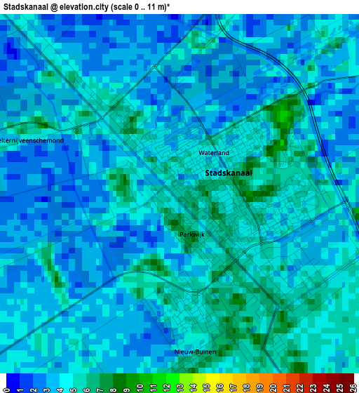 Stadskanaal elevation map