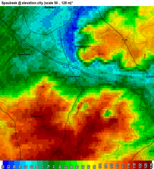 Spaubeek elevation map