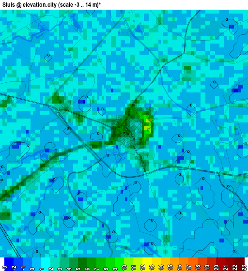 Sluis elevation map