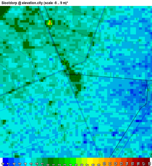 Slootdorp elevation map