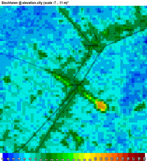 Slochteren elevation map