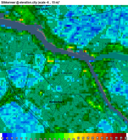 Slikkerveer elevation map