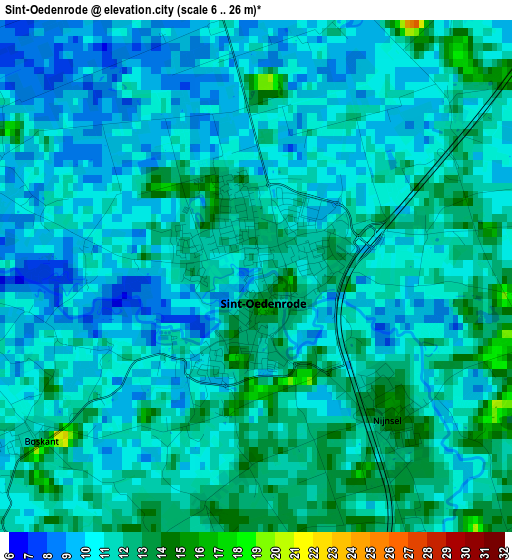 Sint-Oedenrode elevation map