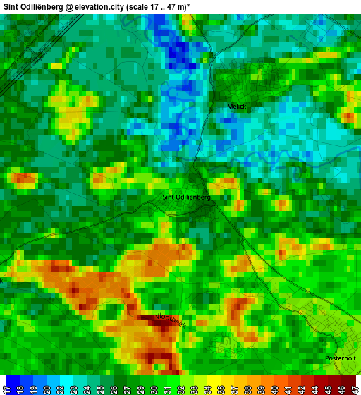 Sint Odiliënberg elevation map