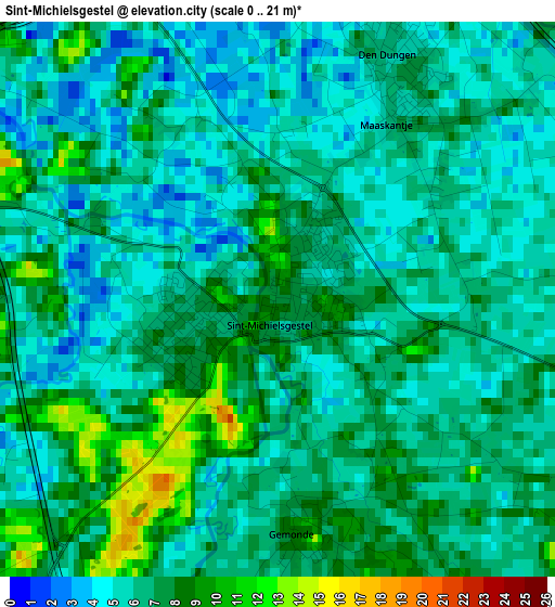 Sint-Michielsgestel elevation map