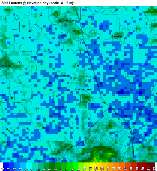 Sint Laurens elevation map