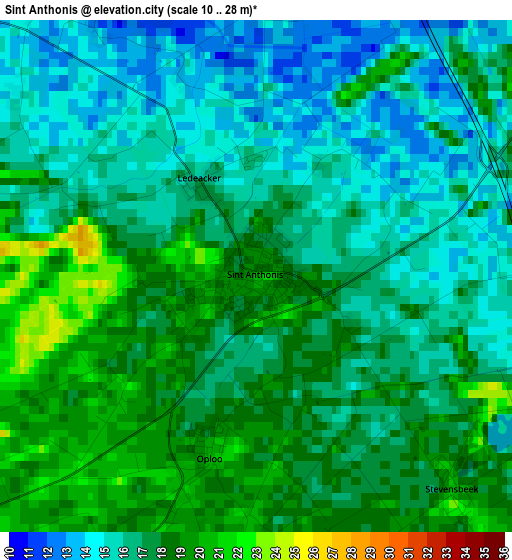 Sint Anthonis elevation map