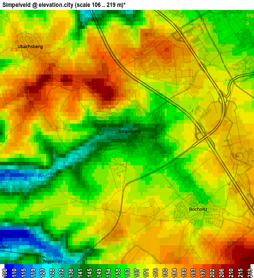 Simpelveld elevation map