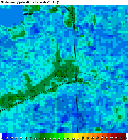 Siddeburen elevation map