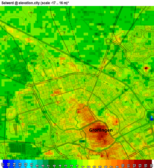 Selwerd elevation map