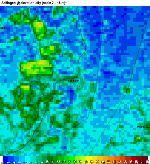 Sellingen elevation map