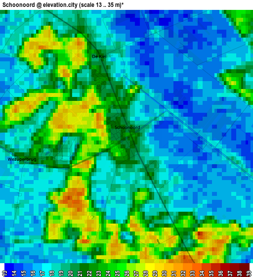 Schoonoord elevation map