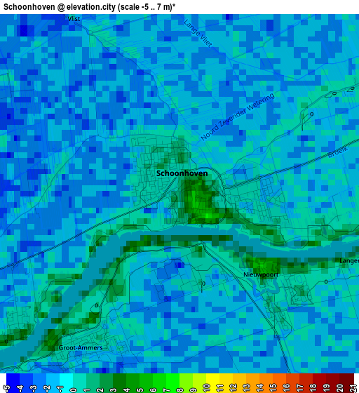 Schoonhoven elevation map