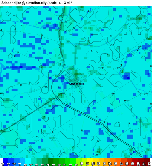 Schoondijke elevation map