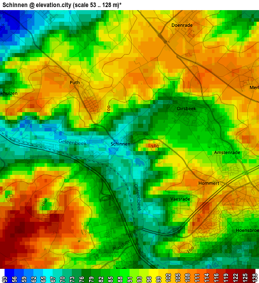Schinnen elevation map