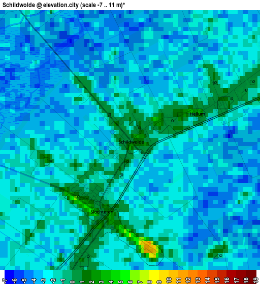 Schildwolde elevation map