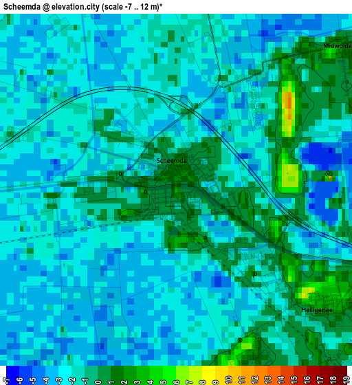 Scheemda elevation map