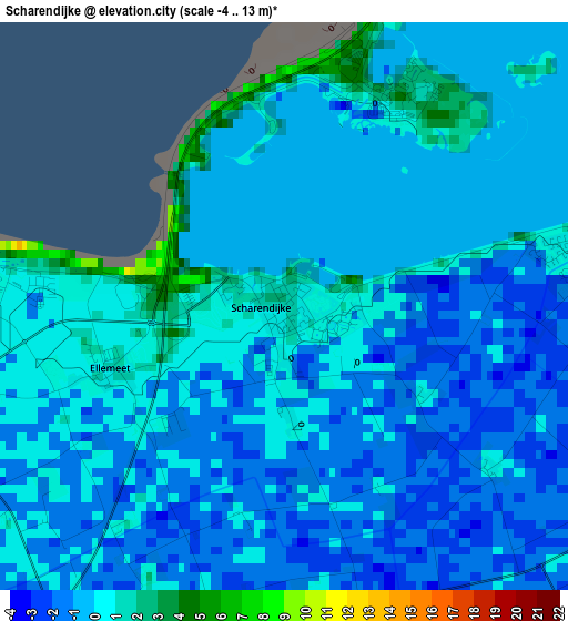 Scharendijke elevation map