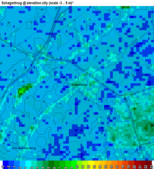 Schagerbrug elevation map