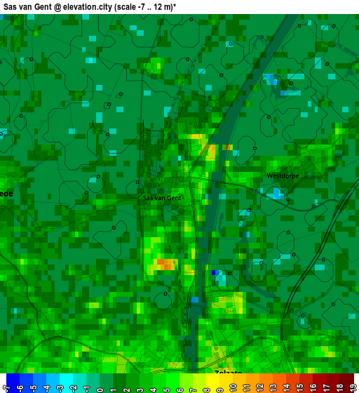 Sas van Gent elevation map