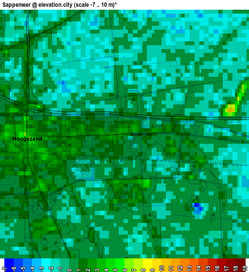 Sappemeer elevation map