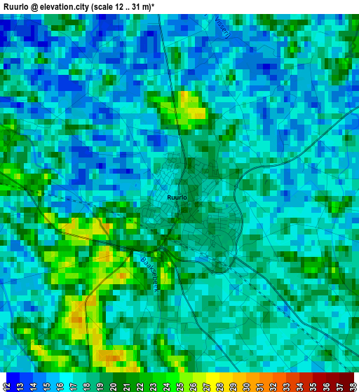 Ruurlo elevation map