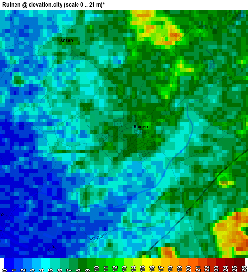 Ruinen elevation map