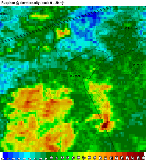 Rucphen elevation map