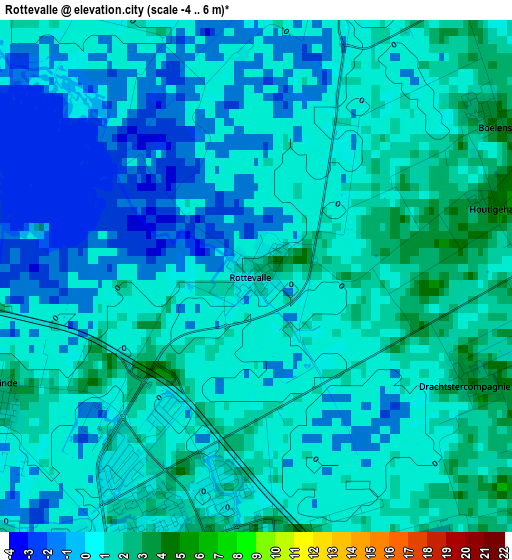 Rottevalle elevation map