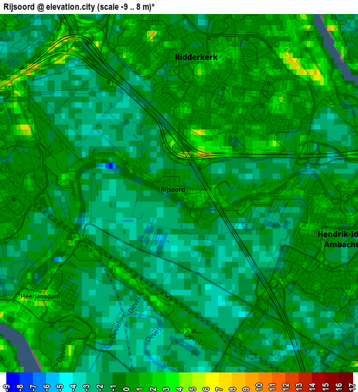 Rijsoord elevation map