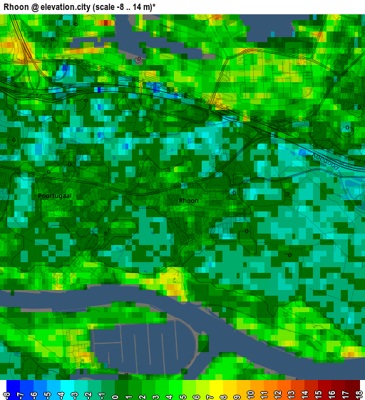 Rhoon elevation map