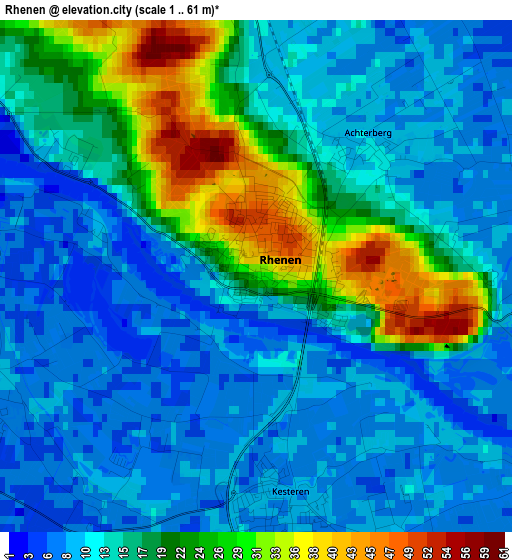 Rhenen elevation map