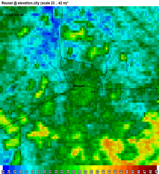 Reusel elevation map