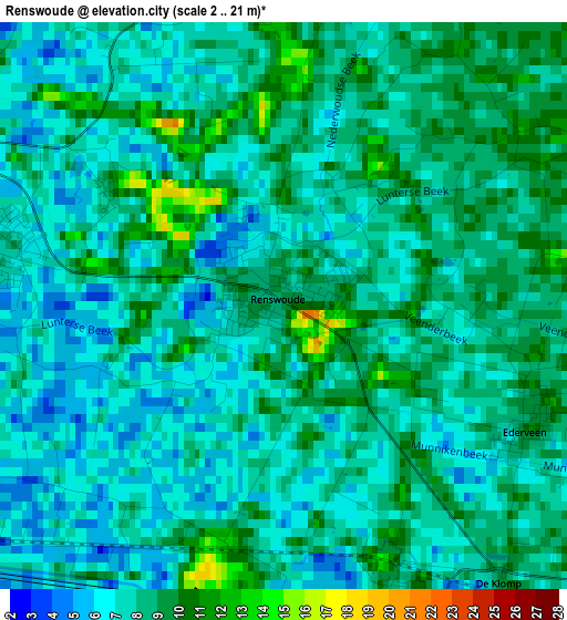 Renswoude elevation map