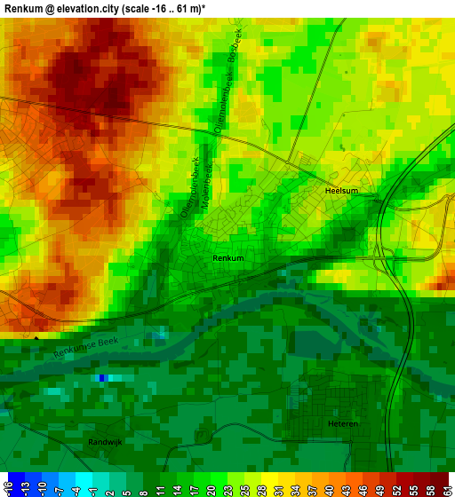 Renkum elevation map