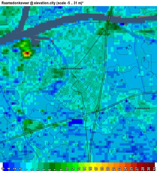 Raamsdonksveer elevation map