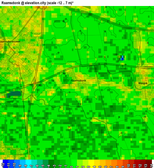 Raamsdonk elevation map