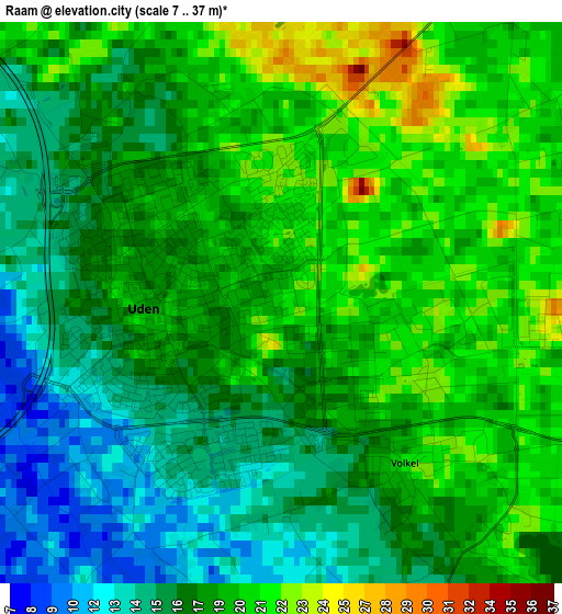 Raam elevation map