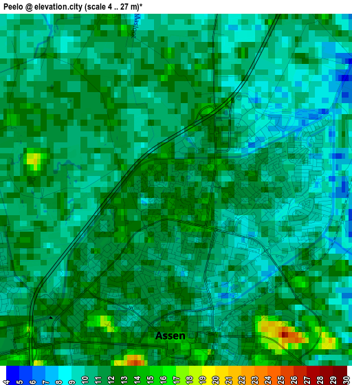 Peelo elevation map