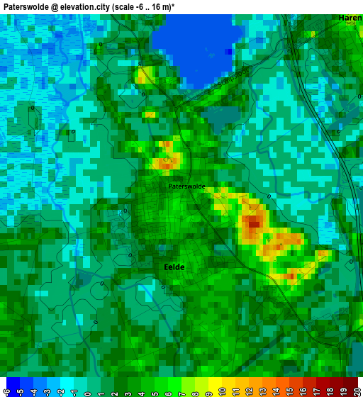 Paterswolde elevation map