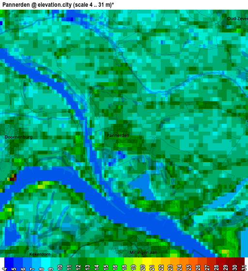 Pannerden elevation map