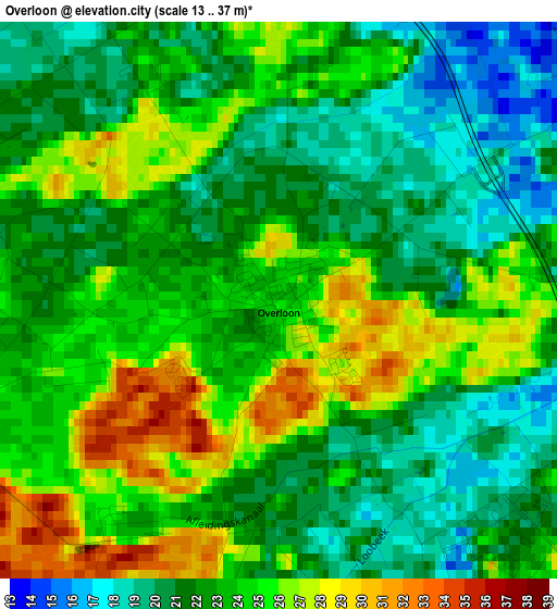 Overloon elevation map