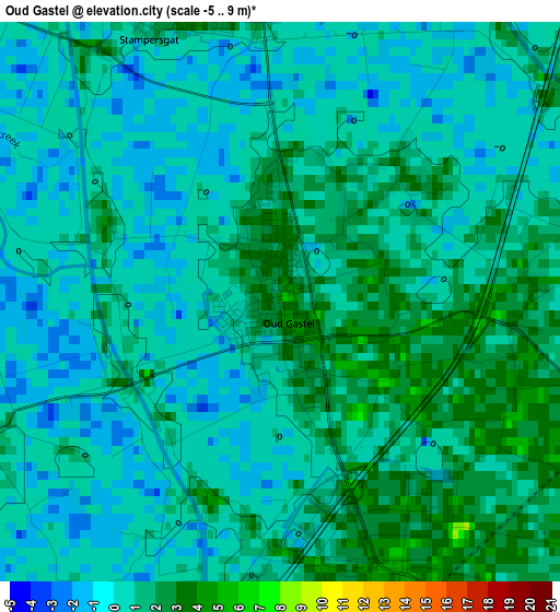 Oud Gastel elevation map