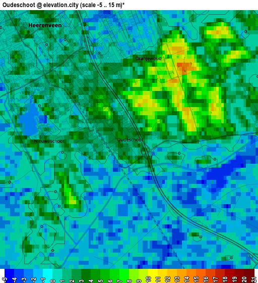 Oudeschoot elevation map