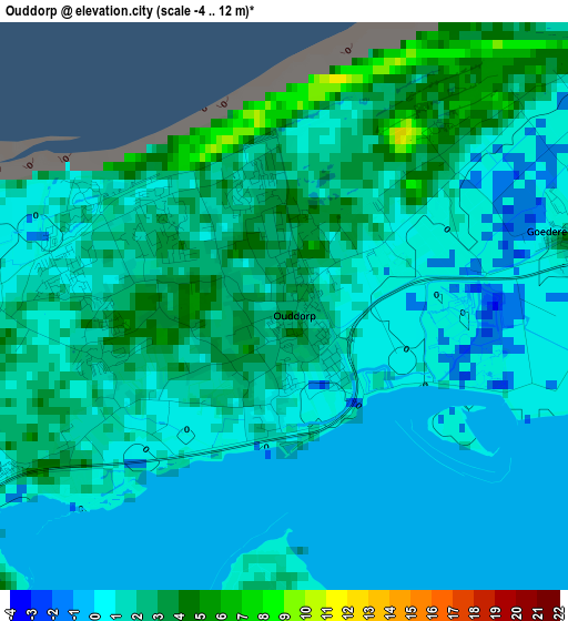 Ouddorp elevation map