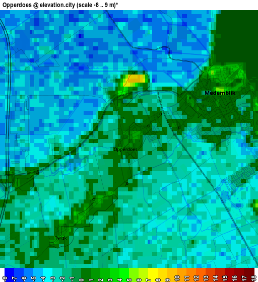 Opperdoes elevation map