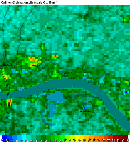 Opijnen elevation map